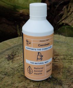 bottle of Coccinon for coccidiosis in chickens