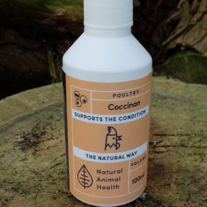 bottle of Coccinon for coccidiosis in chickens