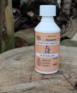 bottle of imuworm for worming chickens