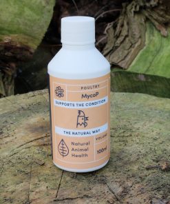 bottle of MycoP for mycoplasma in chickens